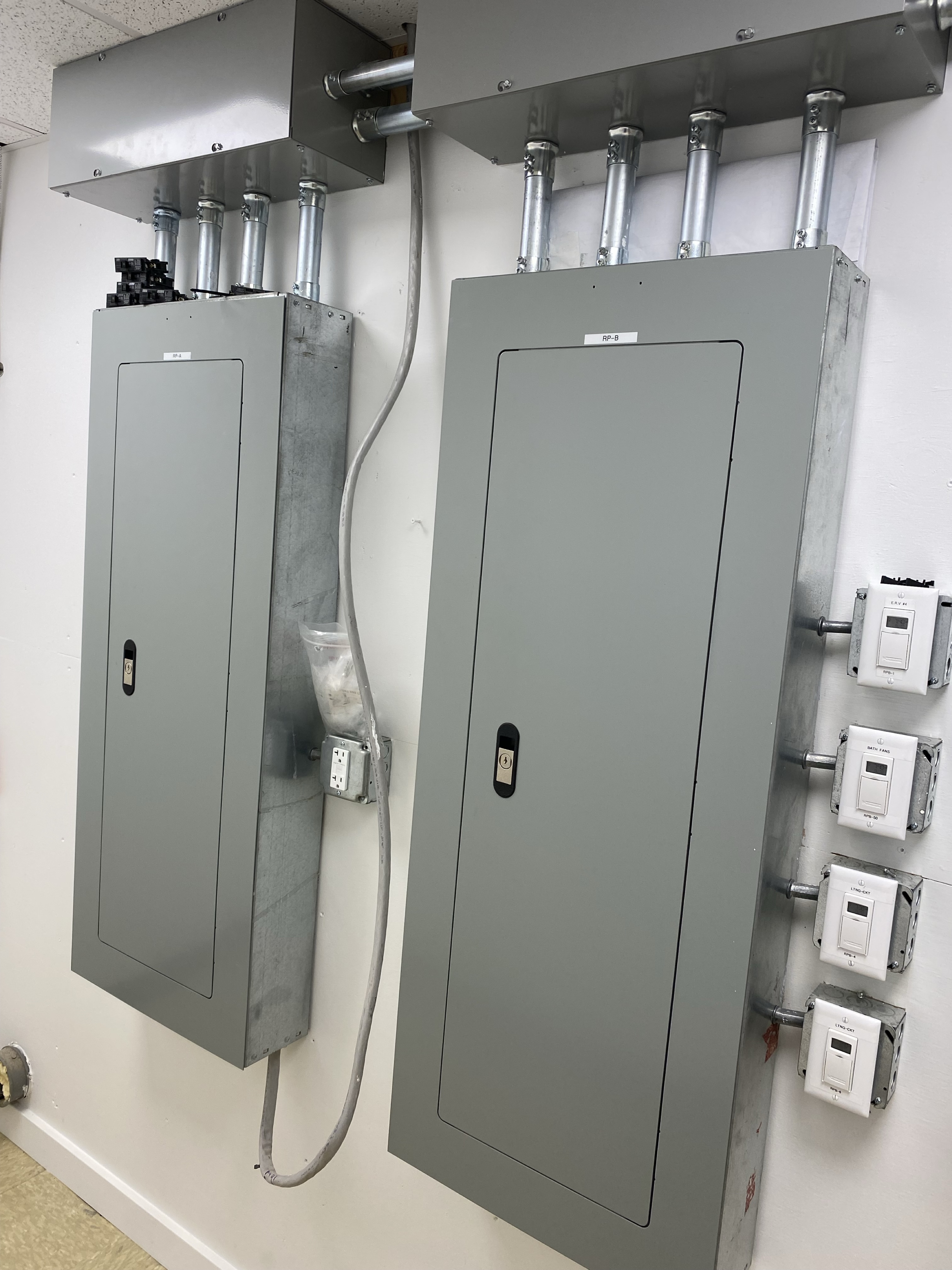 Multiple commercial panels with EMT